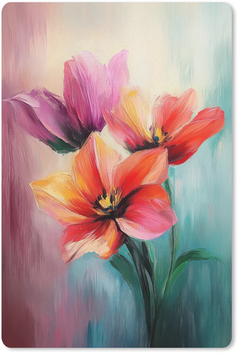 Muismat 18x27 cm - Mousepad Tulpen - Lichtreflecties - Kleurverloop - Muismatten