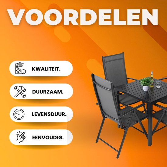 4-Delige Kinderzitgroep Tuintafel 2 Klapstoelen Parasol Camping Set
