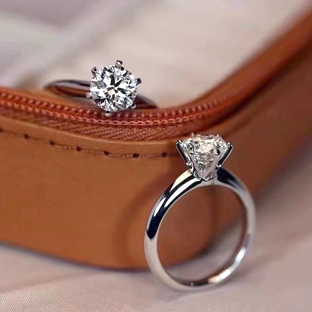Tijdloze 6-Poots Solitaire Ring – Moissaniet Steen – Ringmaat 8 – 3 ct