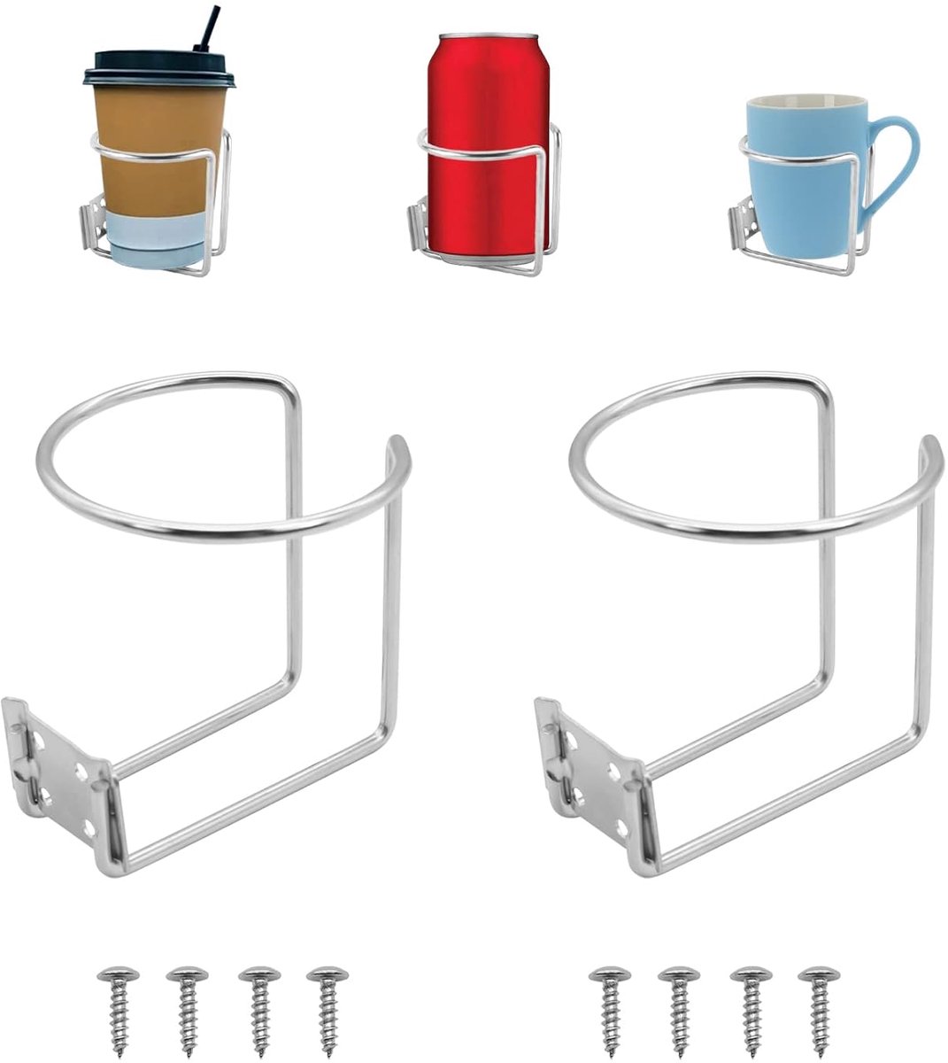 RVS Boot Ring Drinkhouder - Universeel en Anti-Rocking - 2 stuks