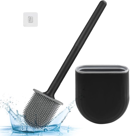 Siliconen Toiletborstel met Houder - Hygiënisch - Hangend & Vrijstaand