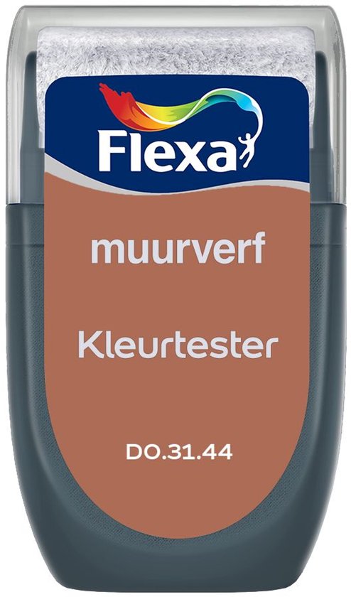 Flexa kleurentester muurverf DO.31.44 in een doorzichtige verpakking.