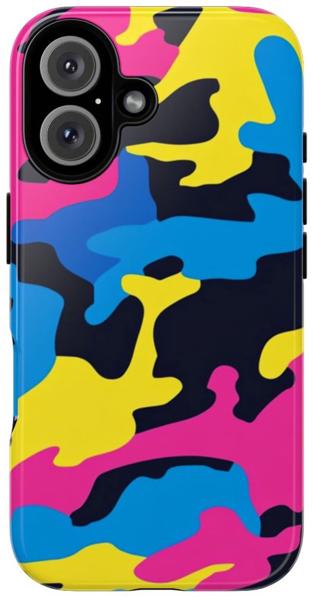 Neon Kleurrijk Camouflagepatroon – Telefoonhoesje Geschikt voor iPhone 16