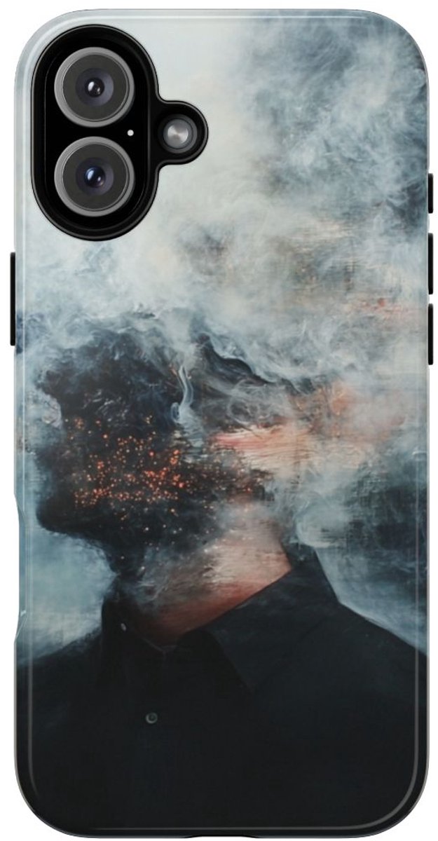 Rookachtig Abstract Portret – Telefoonhoesje Geschikt voor iPhone 16 Plus