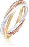 Dri COLORS ring van goud, zilver en roségoud, met inscriptie 'JGU 925 Ag'.