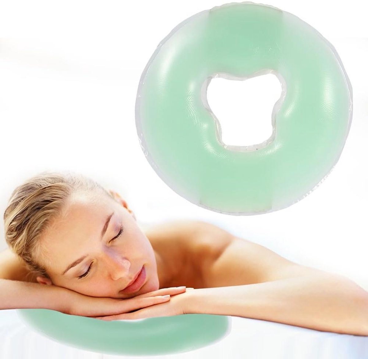 Siliconen massage hoofdkussen overlay voor spa en schoonheidssalon - Ontspannen hoofd wieg kussen pad voor thuisgebruik (Groen)