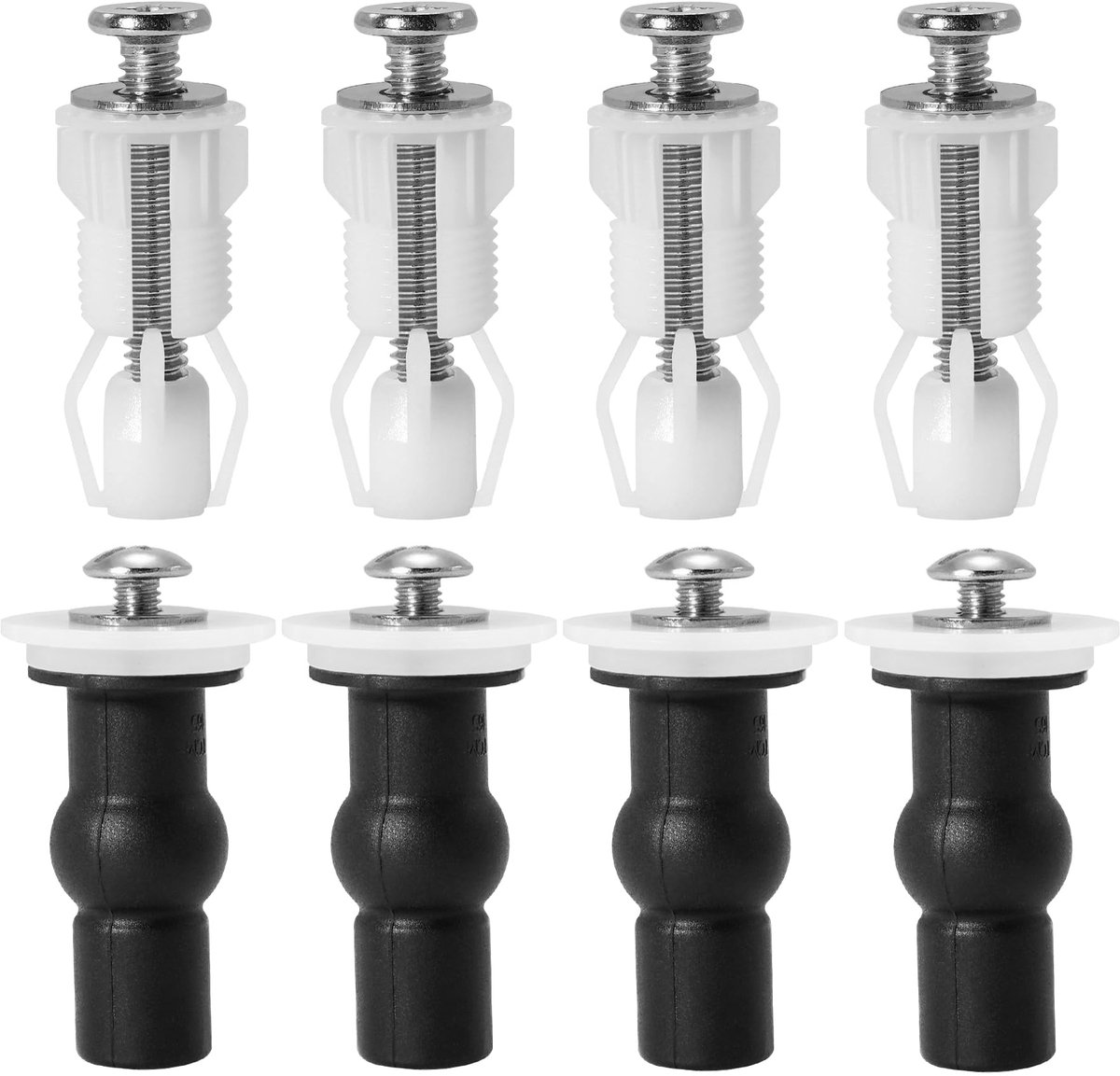 8 Stuks WC-zitting Bevestigingsset - Rubberen Bevestiging met Schroeven - Voor Toiletbril