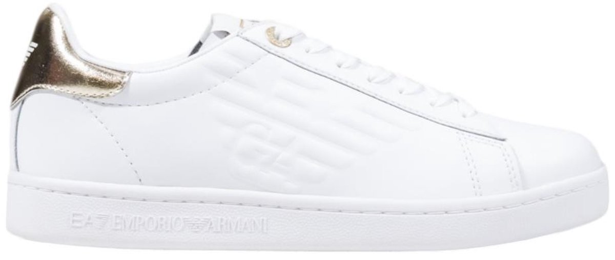 Slip-On Sporty Leather Sneakers with Laces Wo - Gold