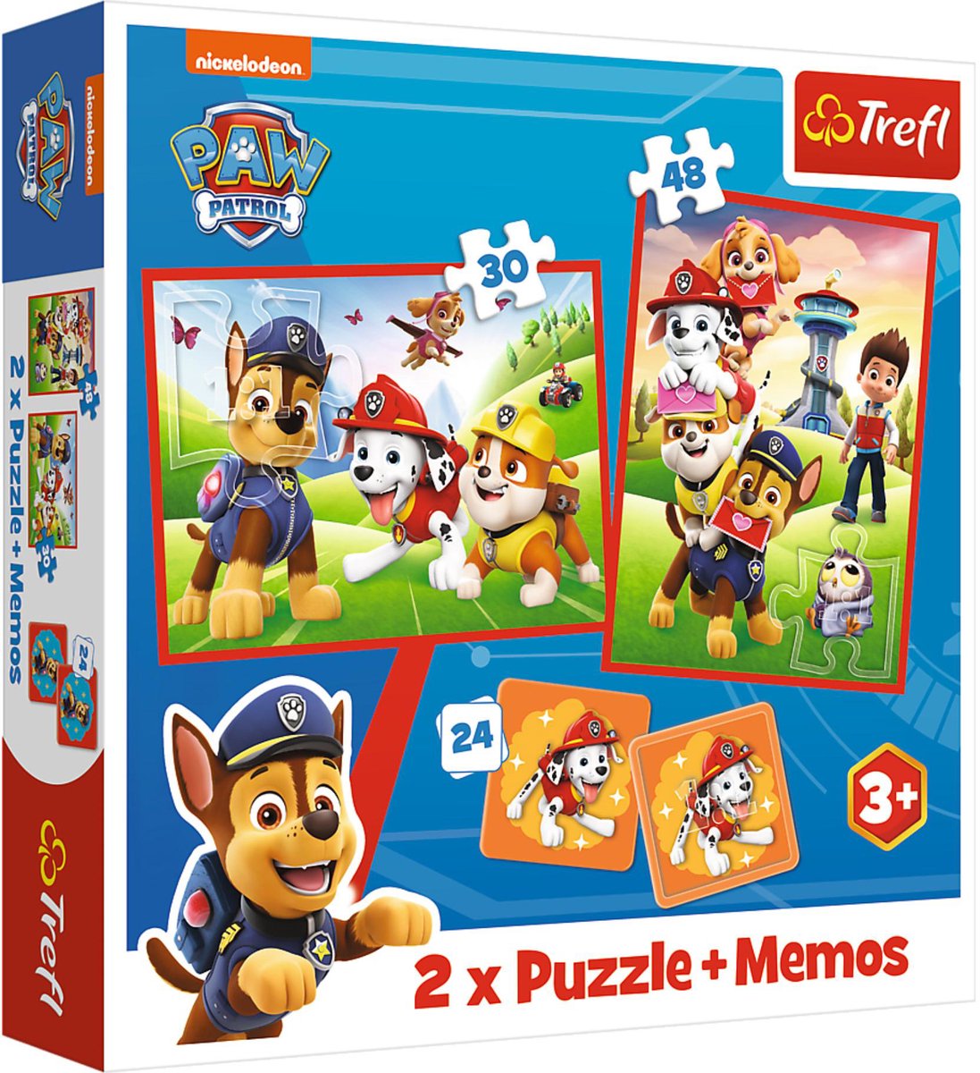 Trefl psia ekipa in actie paw patrol 2-in-1 puzzel- en memoryset - 78 stukjes - vanaf 3 jaar afbeelding 1