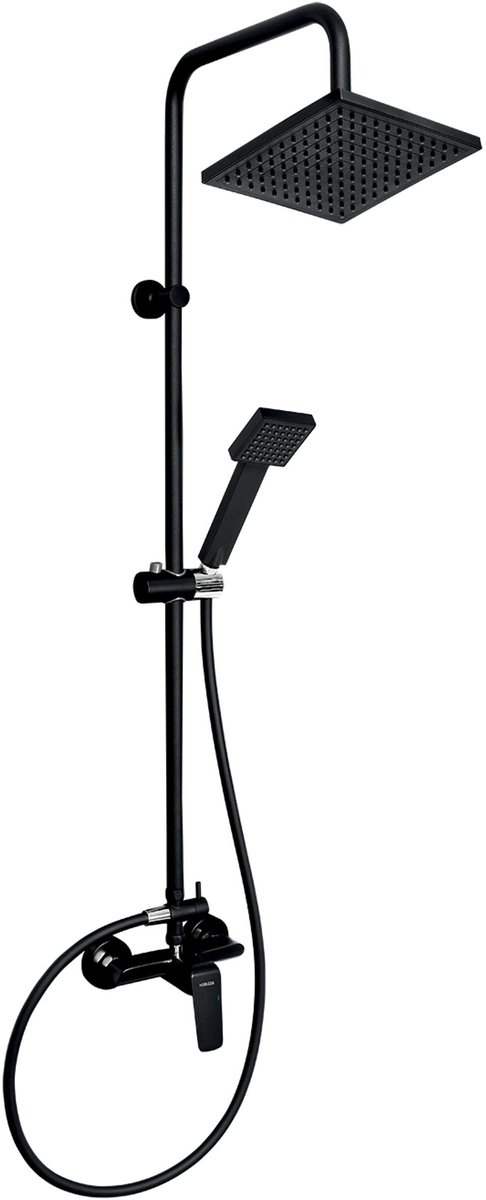 Novaservis Nobless Tina - Doucheset incl. kraan, 20 cm, 1jet, zwart SET043/38,5