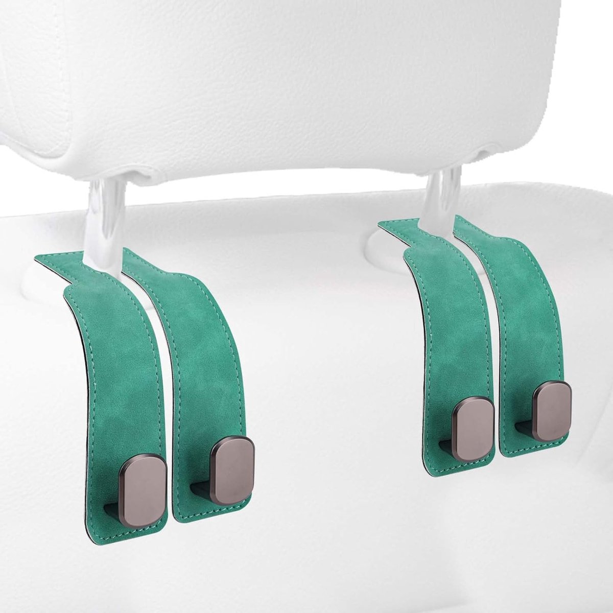 Image of 2Pcs Hoofsteun Haak - Portemonnee Haak voor Auto Hoofsteun - Auto Stoel Organizer Haken - Auto Binnenaccessoires voor Portemonnees en Paraplu's (Groen)