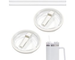 Vervangdeksel voor 1120 ml Cup - Vordpe - Met Flip Strap - Herbruikbaar - Lekvrij - Waterdicht - Verpakking van 2 (Wit)