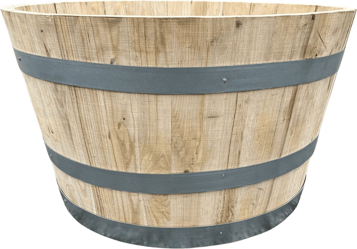 Plantenbak 100 liter kastanjehout - Gegalvaniseerde Banden