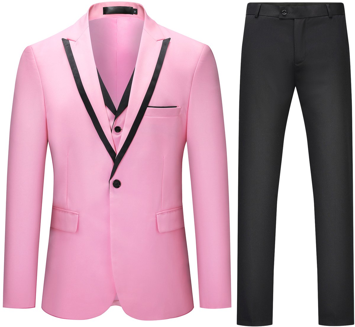 ALLTHEMEN Slank Driedelig Herenpak - Colorblock - XL
