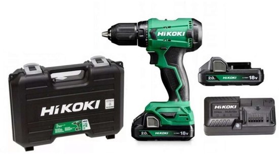 HiKOKI Gereedschap - 18V ACCU- Boor/Schroevendraaier, 2x accu 2,0 Ah Li-Ion, lader DV18DAWCZ