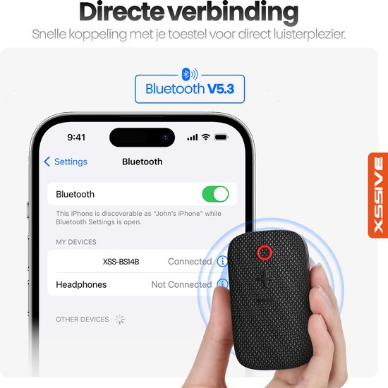 Xssive BS14 Draagbare Bluetooth Speaker met Magnetische Clip - Mini Bluetooth Speaker - Handsfree Bellen - Geschikt voor Wandelen, Onderweg, Fiets & Outdoor van Xssive — afbeelding 5