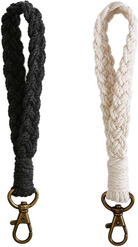 Houten kralen, telefoonkoord, universele sleutelband, ketting