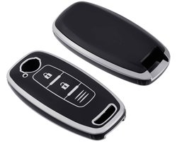 Autosleutel hoesje - TPU Sleutelhoesje - Sleutelcover - Autosleutelhoes - Geschikt voor Nissan - zwart - D2 - Nissan Micra, Nissan Pulsar, Nissan Murano, Nissan Juke, Nissan Qashqai, Nissan Ariya, Nissan Leaf, Nissan Xtrail, Nissan Primastar, Nissan