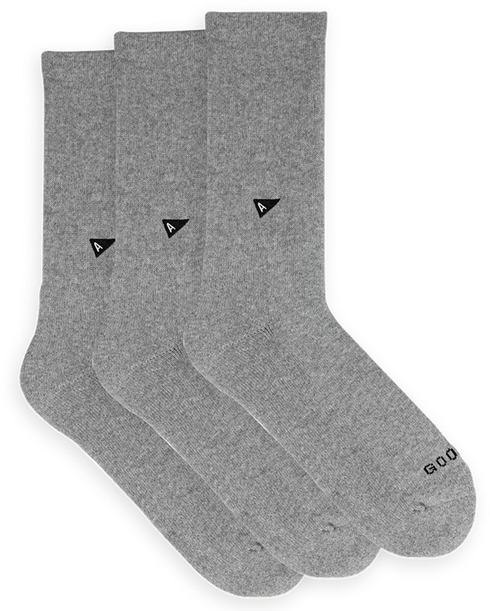 Arvin Goods unisex 3P sokken crew solid grijs