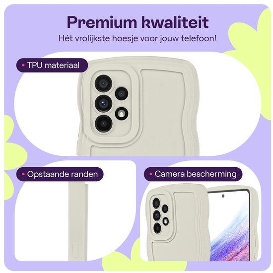 HappyCase ondulé | Coque compatible avec Samsung Galaxy A53 | Couverture arrière en TPU | Beige