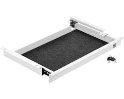 CAVO Stalen Documentenlade 500 mm wit afsluitbaar met kabeldoorvoer Lade voor onder bureaus