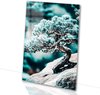 Bonsai, Japandi, Boom, Blauw, groen, bruin, grijs, wit