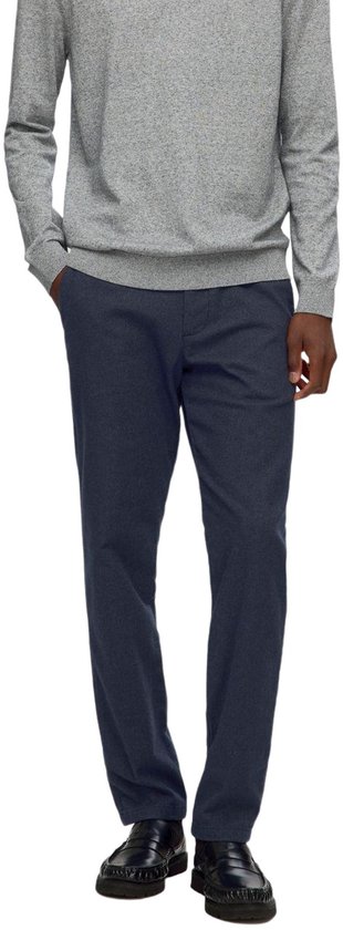 Pantalon chino pour homme Selected Homme SLH175-SLIM MILES BRUSHED slim Blauw 32W / 32L Adultes