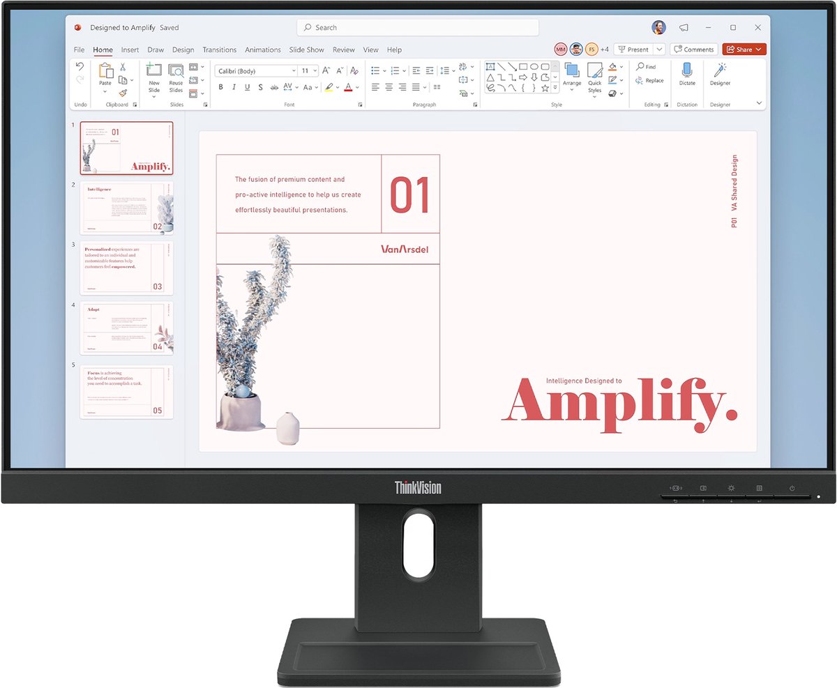 Lenovo ThinkVision E24-40 - 24 inch Full HD Ergonomische Monitor - 100hz - IPS - Verstelbaar - Speakers - HDMI-DP-VGA
