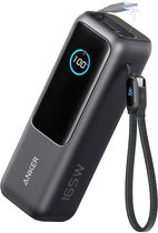 Bol.com Anker PowerCore 25K Powerbank 25.000mAh - 165W - 3x 100W USB-C Poorten - Zwart - Ingebouwde Intrekbare Kabels - Real-Tim... aanbieding