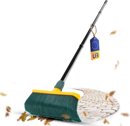 Novaliv Klauwbezem Met Steel – 30 Cm Breed, Gebogen Borstelharen, Ideaal Voor Kunstgras, Camping En Tuinpaden