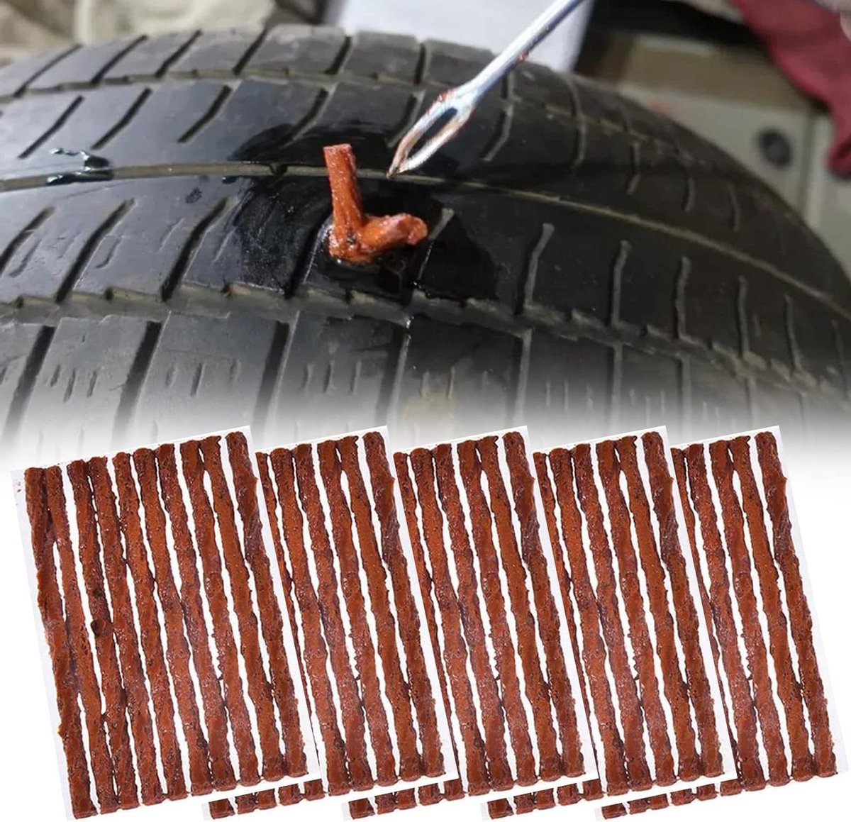 Inovra Plus - Bandenreparatiestrips voor tubeless autobanden - Set van 50 stuks, 100 x 35 mm