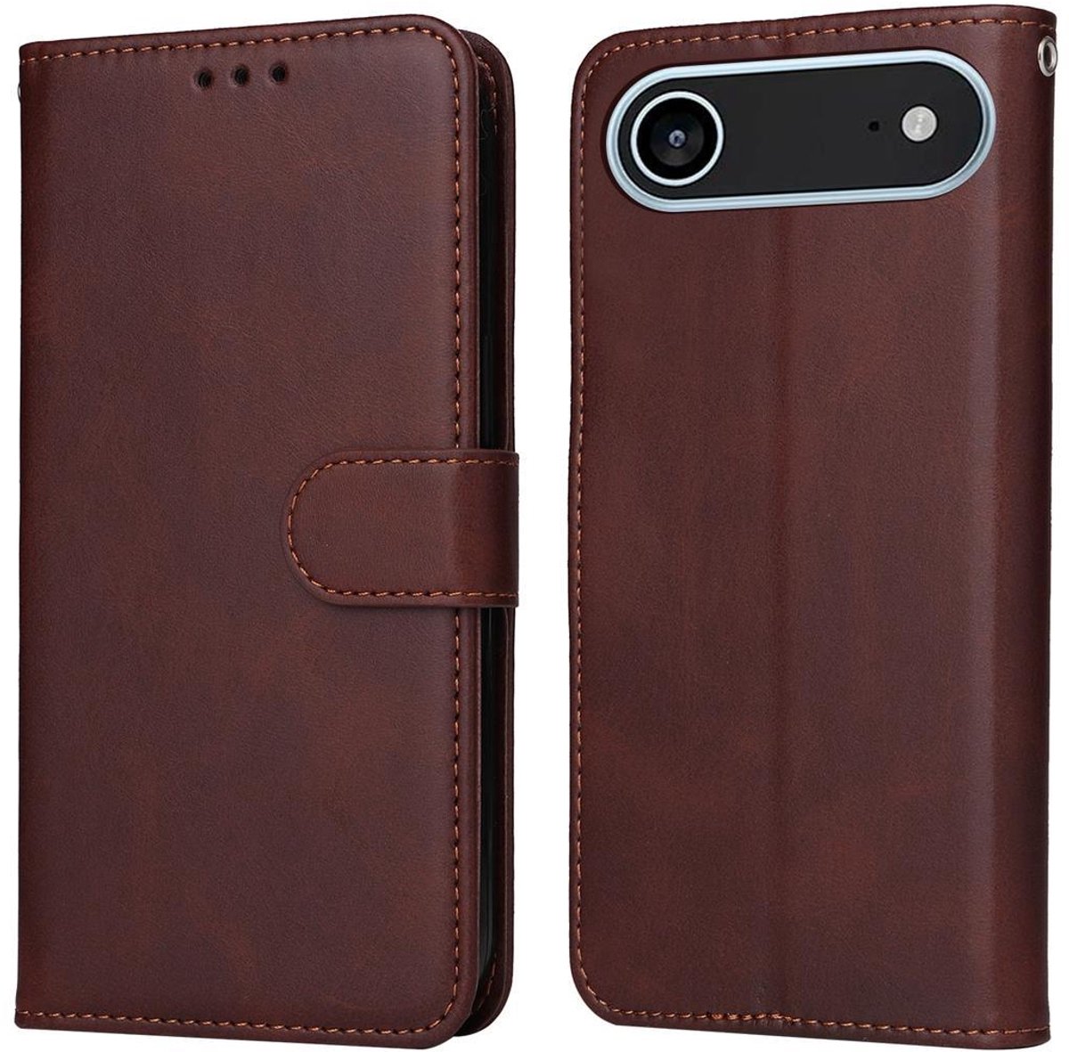 Mobigear Telefoonhoesje geschikt voor Apple iPhone Air Hoesje | Mobigear Wallet Bookcase Portemonnee | Pasjeshouder voor 3 Pasjes | Telefoonhoesje voor Pinpas / OV Kaart / Rijbewijs - Bruin