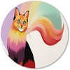 groen, Kat, Digital Art, Oranje, geel, paars, rood