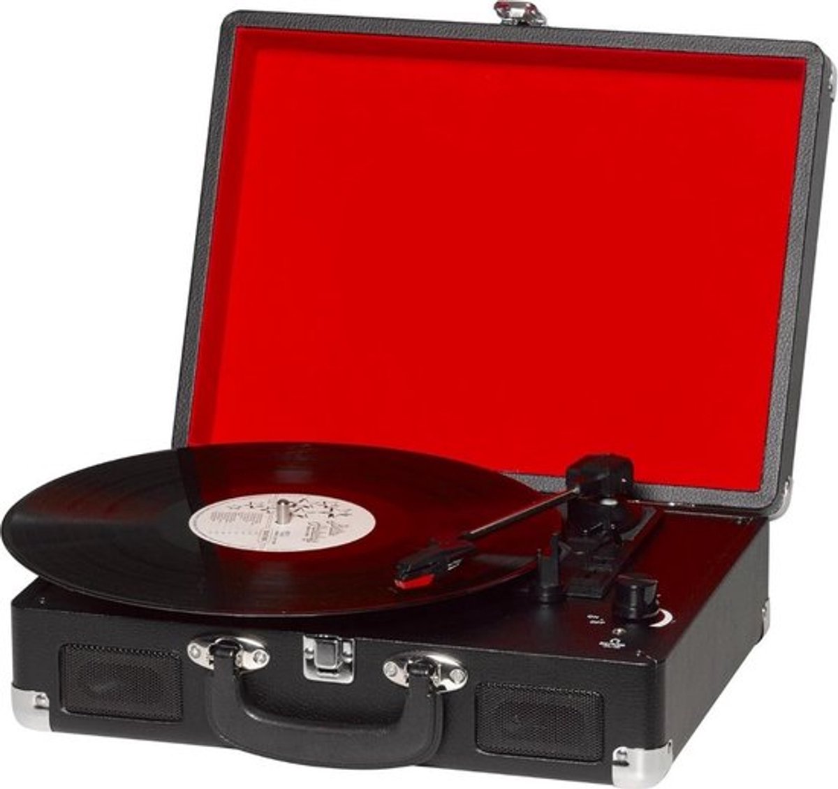 Thuys – Platenspeler Met Speakers – Ingebouwde – Retro – 27 x 36 x 12cm – Zwart