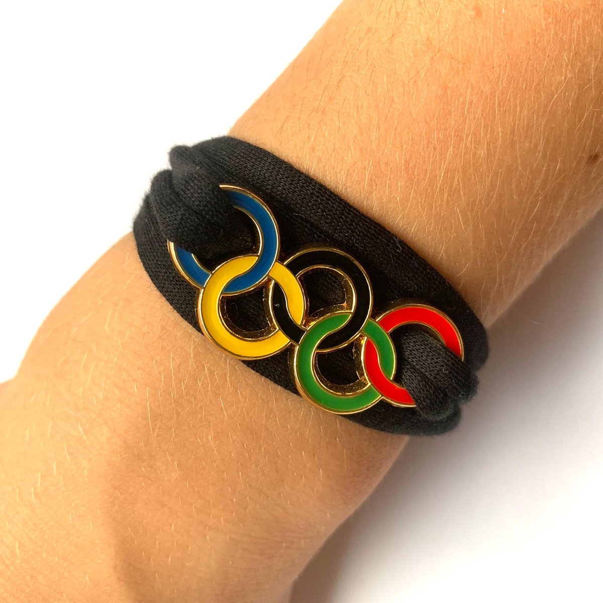 SportPresent® - Armband - Zwart - OS - Olympische Ringen - Olympische Spelen - Peking - Beijing - Kleur - Sportsieraad - Sieraden - Sportsieraden