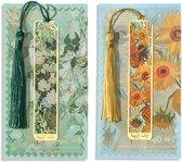 Allecto Plus - Signets créatifs Tournesols et roses Witte - Set de 2 - Cadeau idéal pour les amateurs de lecture - Matière Zwart
