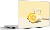 Laptop sticker - 10.1 inch - Glas - Citroenschijfjes - Geel - 25x18cm - Laptopstickers - Laptop skin - Cover