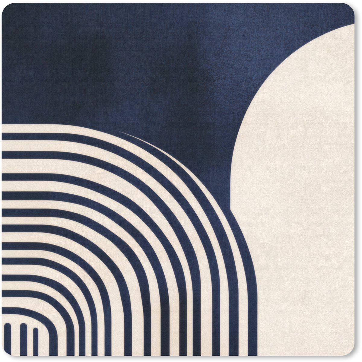 Muismat 30x30 cm - Mousepad Donkerblauw - Abstract - Lijnen - Muismatten