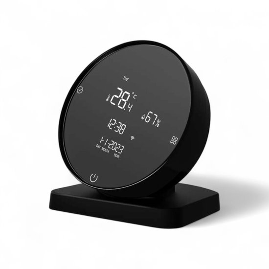 Thermostaat | Wifi | Touchscreen | Opbouw | CV installatie | Tuya Alexa Google | Zwart | Kunststof