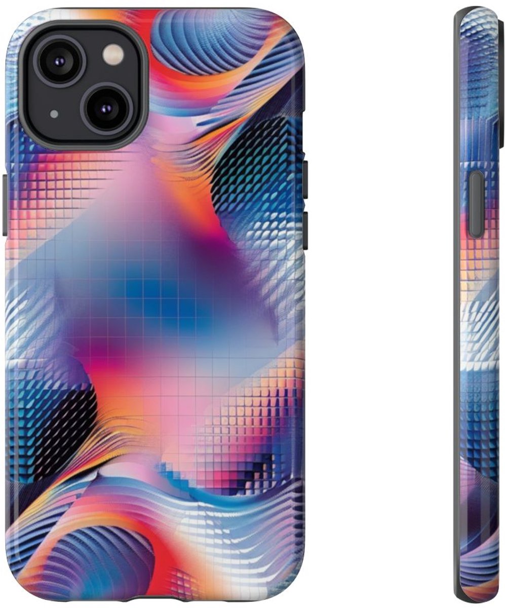 Kleurrijk Abstract Geometrisch Patroon – Telefoonhoesje Geschikt voor iPhone 14 Plus