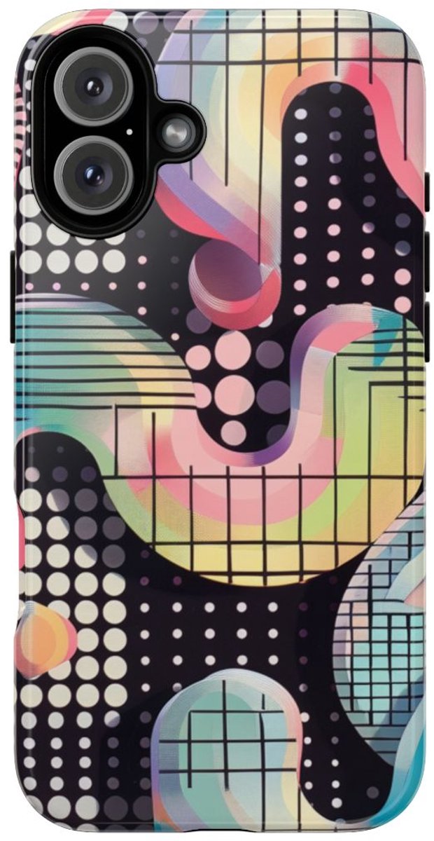 Kleurrijk Abstract Geometrisch Patroon – Telefoonhoesje Geschikt voor iPhone 16 Plus