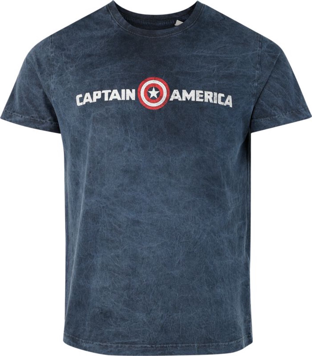 Captain America Captain Logo Heren T-shirt - blauw - XL