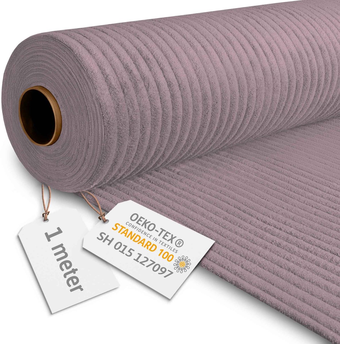DreamRoots Corduroy Stof Verkocht per Meter Gewicht 380 g/m2 - Meubelstof Corduroy Verkocht per Meter 140 cm Breed - Meubelstof Verkocht per Meter - Brede Corduroy Verkocht per Meter Zilver Roze 1M