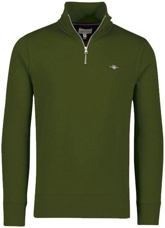 GANT Heren REG Shield Half Zip Sweat sweatshirt, zwart, standaard, zwart, L