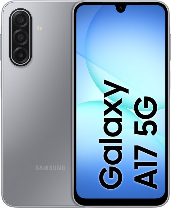 Samsung Galaxy A17 5G smartphone 6,7″ Super AMOLED scherm 90Hz, 50MP drievoudige camera, 128GB, grijs