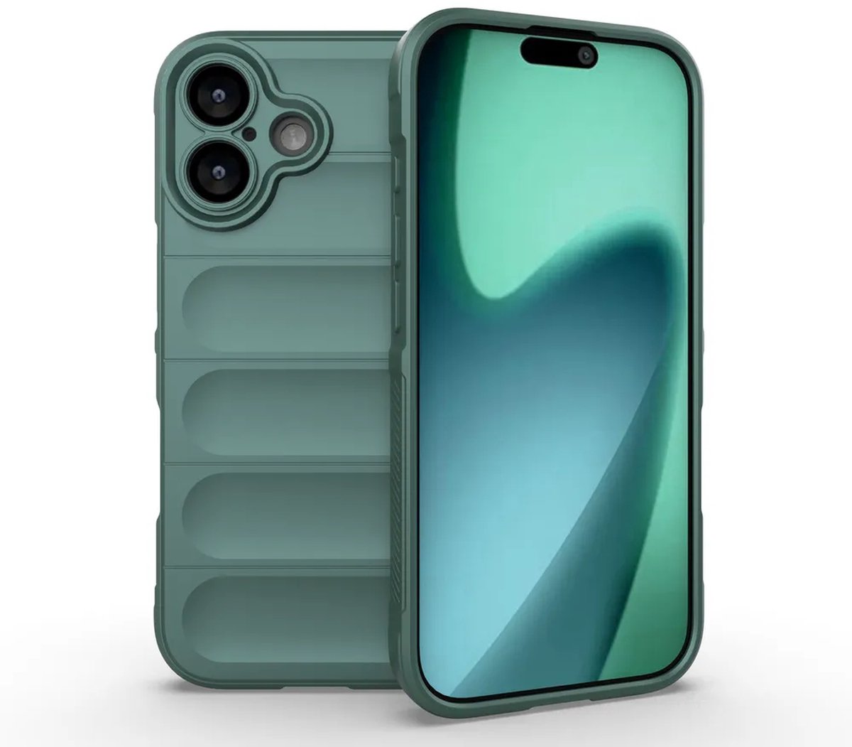 MobyDefend Hoesje - Geschikt voor iPhone 17 - TPU Gripcase - Groen