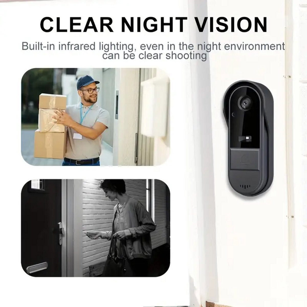 Draadloze deurbel voor buiten, waterdicht, met IPS-display, 4.3, draadloze bel met camera 1080p, videofoon, draadloos, IP65, waterdicht, HD-camera, 170 graden, registreer bezoekers door op de bel te