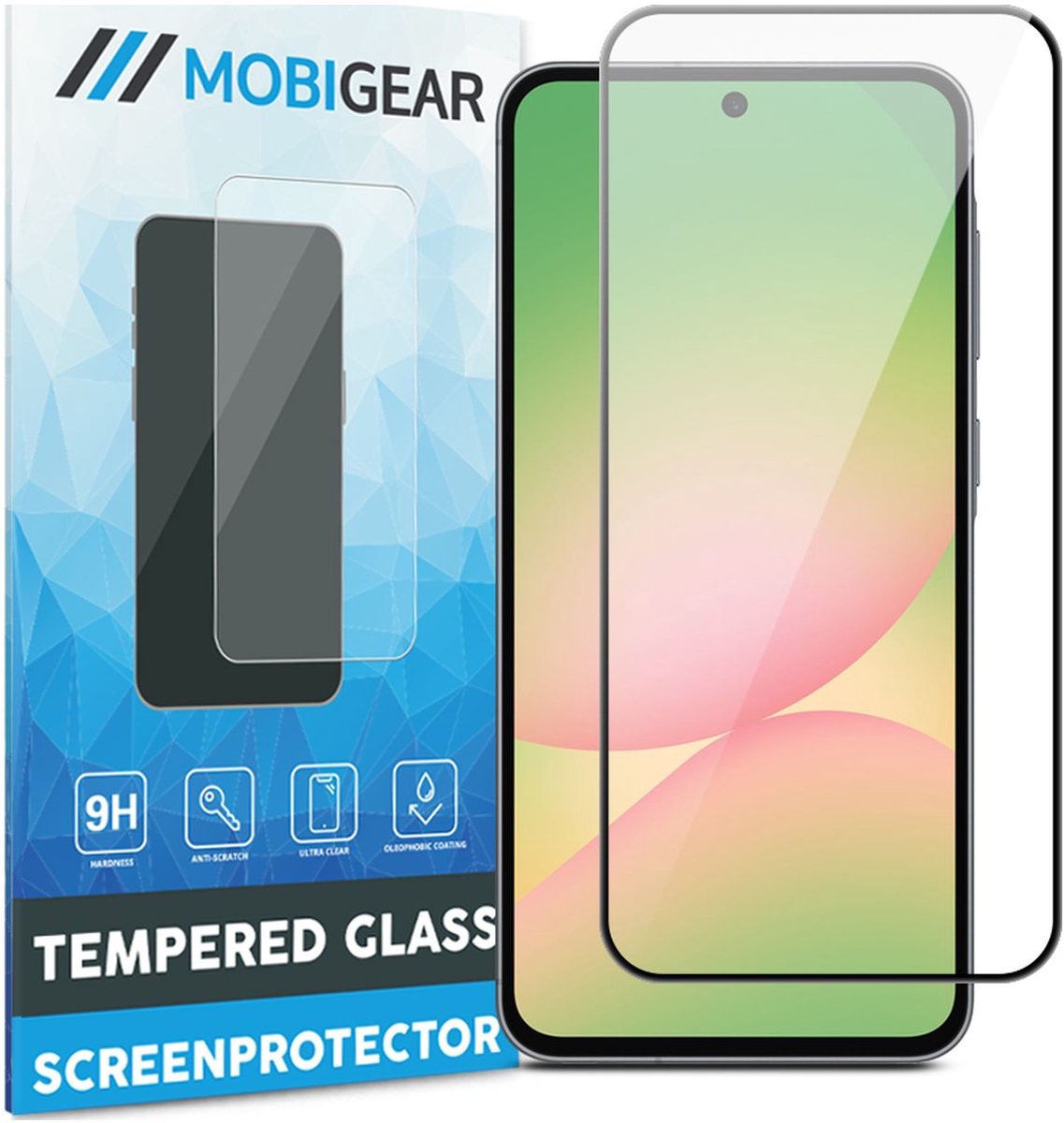 Mobigear Screenprotector geschikt voor Samsung Galaxy A56 Glazen | Mobigear Premium Screenprotector - Case Friendly - Zwart