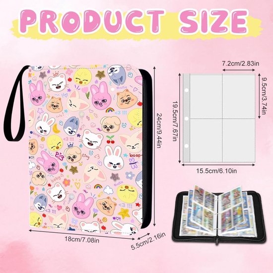 Photocard Binder - Cartoon Stray Kids Photocards Houder - SKZ Skzoo Album 400 Kaarten - Album voor SKZ - Kpop Merch voor Stay en Fans van Kinderen van U&G Trends — afbeelding 4