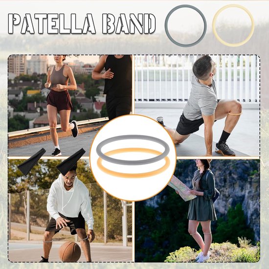 4 Pcs Patellar Tendon Bands - Patella Bands - Silicone Patella Knee Bandage - Knie Bands voor Basketball - Voetbal - Hiking - Hardlopen — afbeelding 4